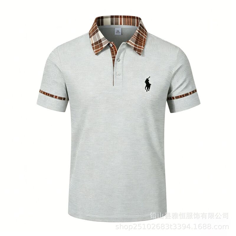Cross-Border Men's New Style Polo Shirt with Small Horse Embroidery, Short-Sleeve Turn-Down Collar Shirt, Summer Business Casual Men's Top T-Shirt Cross-Border Men's New Style Polo Shirt with Small Horse Embroidery, Short-Sleeve Turn-Down Collar Shirt, Summer Business Casual Men's Top T-Shirt