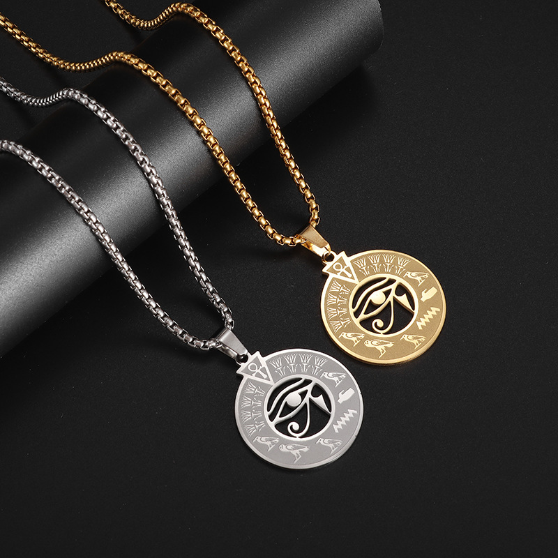 Wholesale Jewelry Hip-Hop Retro Solid Color 304 Stainless Steel Plating Pendant Necklace display picture 6