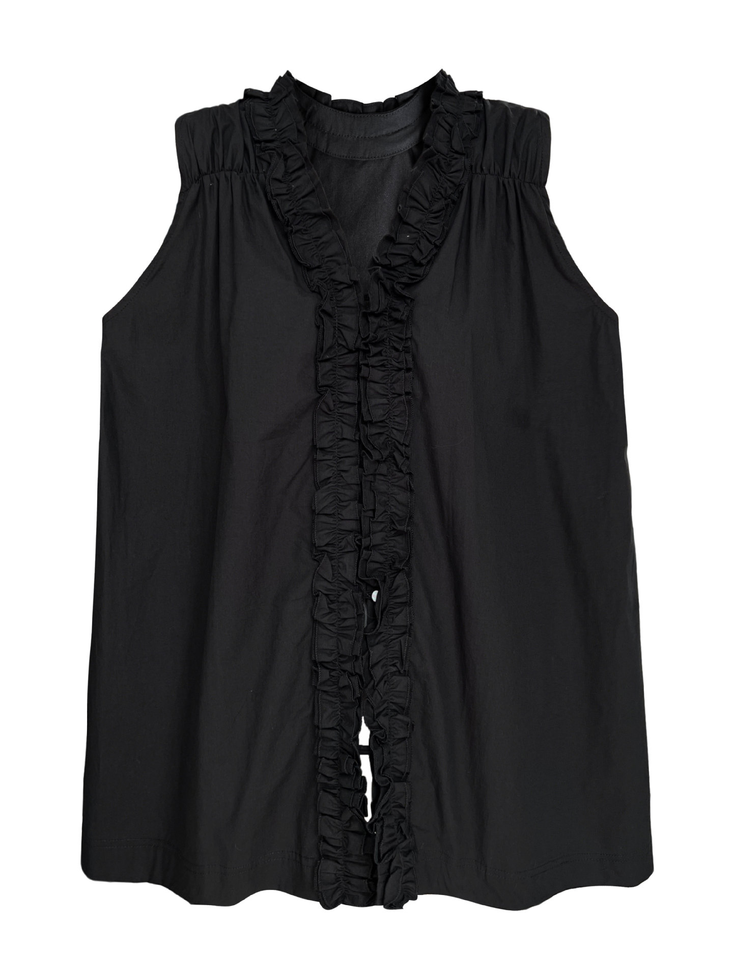 Luxi French Niche Design Muffled Sleeveless Shirt Women's New Flower Collar Sleeveless Two-Wear 3529 Shirt