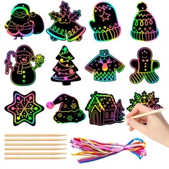 新品クリスマススクラッチDIYスクラッチカードクリスマス用品子供スクラッチ絵冬祭りストラップ