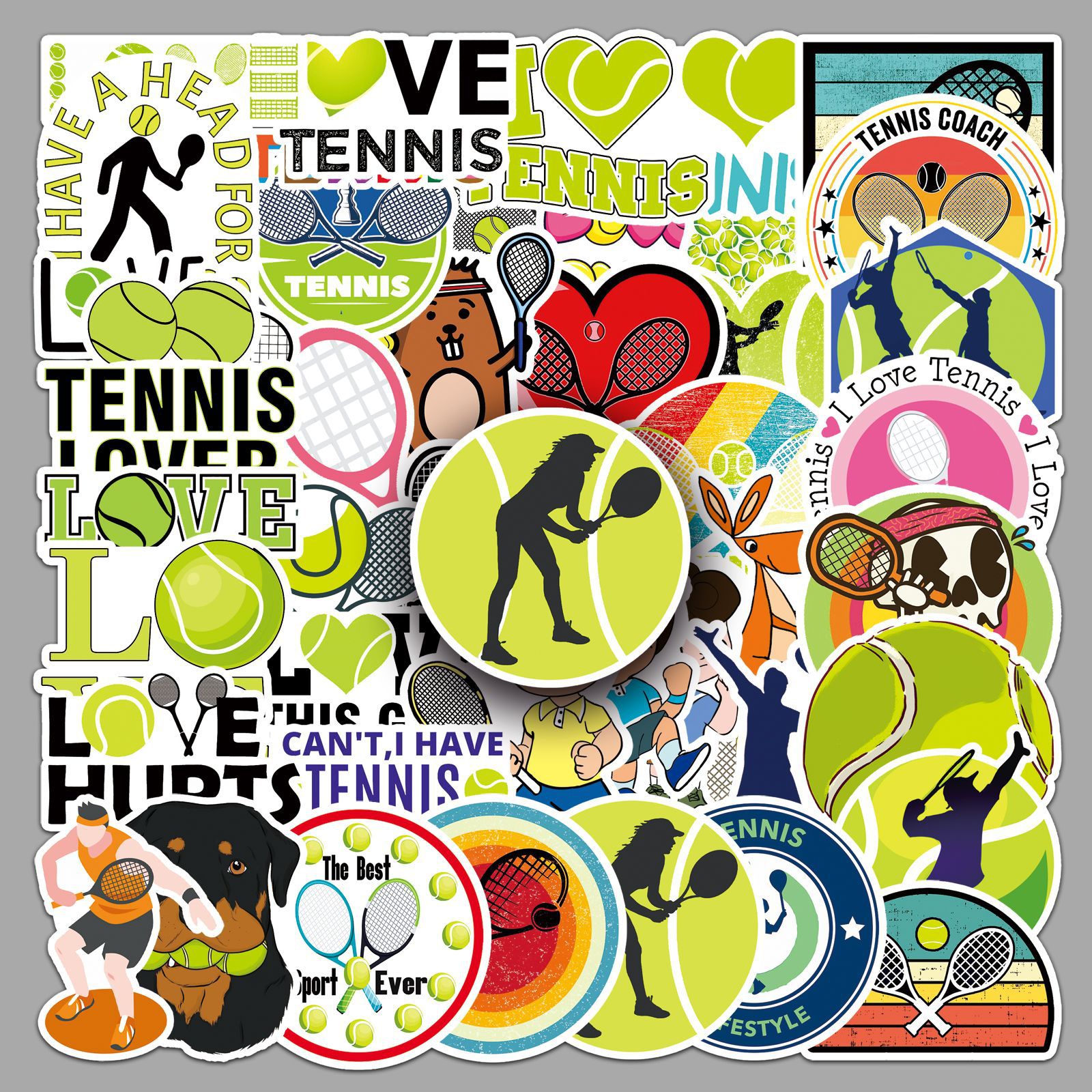 50 Tennis Graffiti Stickers Personalized Cross-border Sports Stickers DIY Phone Case Luggage Stickers Waterproof