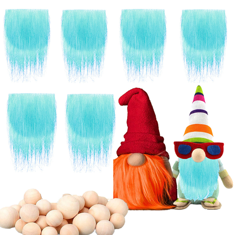 Mint green (color no. 26) (6 mint green beards + 6 round wooden balls)