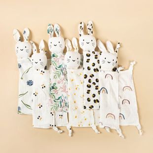 Baby's Cotton Crepe Printed Ambient Towel Children's Blanket Baby's Sleeping Doll Animal Cat Slip Towel