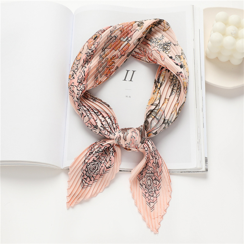 Square Pleated Diamond Simulation Silk Scarf For Women_voghion.com