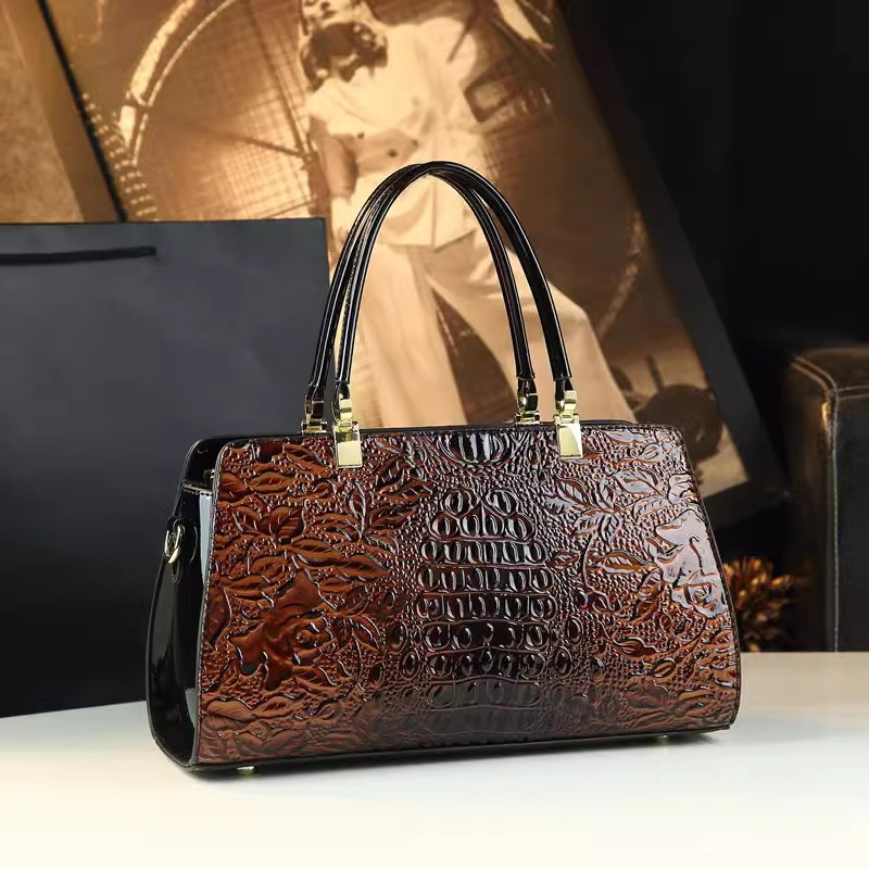 Bolso de mujer con estampado de cocodrilo 2025 nuevo temperamento de moda moda todo fósforo bolso casual mensajero de un solo hombro
