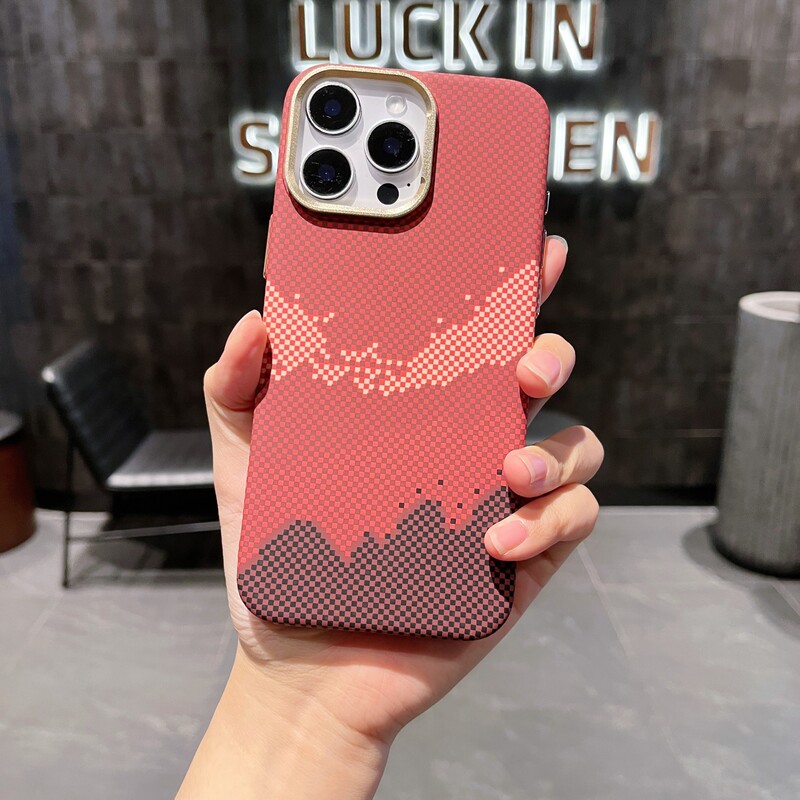 凯夫拉碳纤维纹适用iPhone17手机壳肤感磁吸充电苹果16防摔保护套|undefined