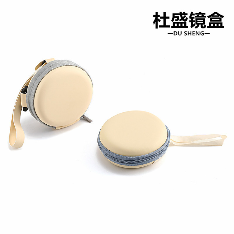 Internet celebrity same style round glasses case folding glasses zipper box leather EVA sunglasses storage box in stock wholesale