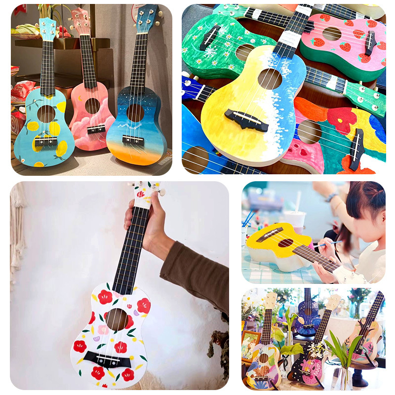(Wholesale), ukulele with a score, guitar, musical instruments for students, painted materials set, 23 inch, DIY 4
