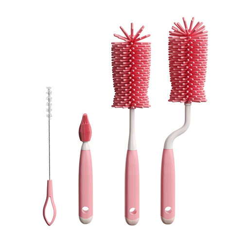 Rotatable bottle brush 3-piece set nipple brush straw brush baby bottle cleaning baby special cleaning set