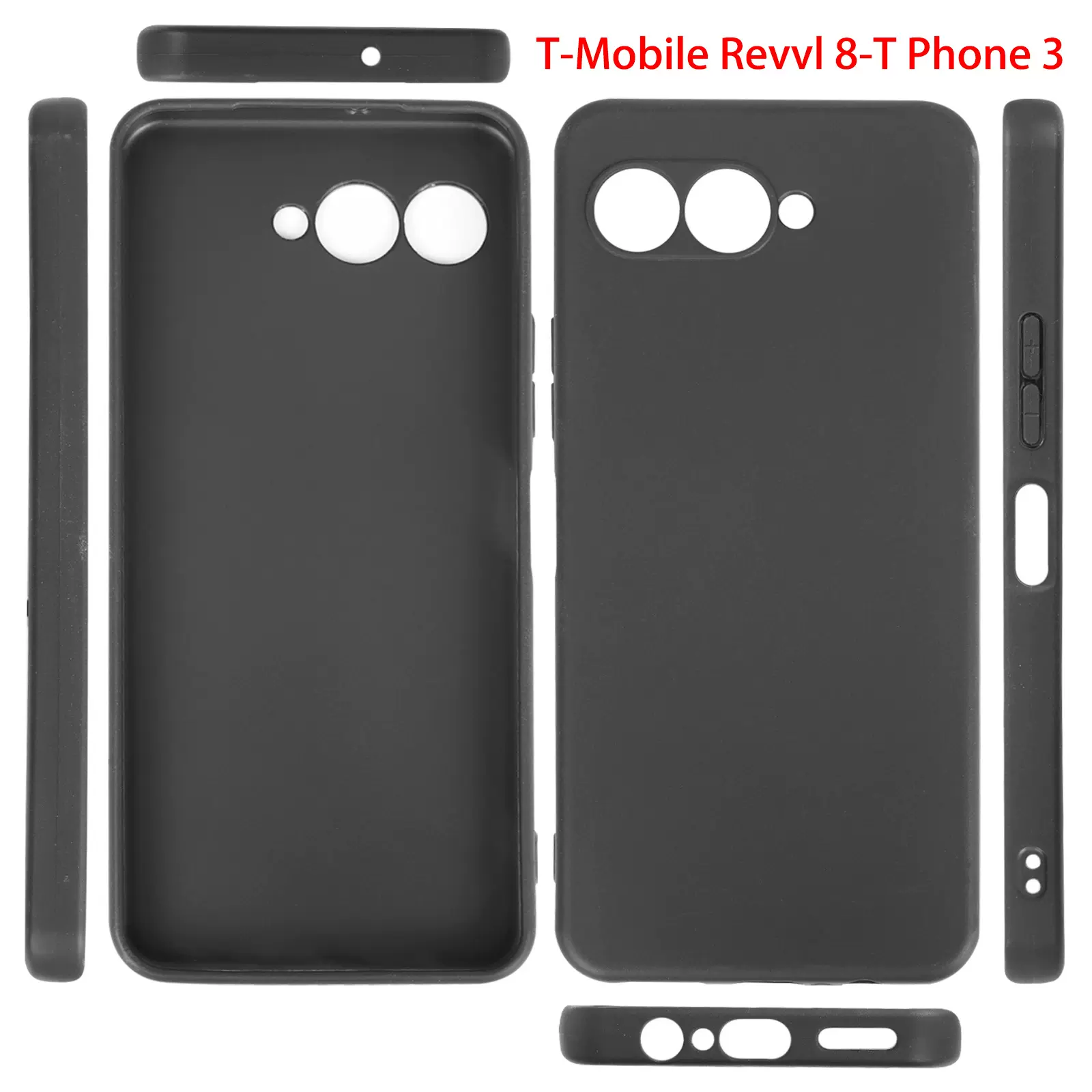 跨境适用t-mobile revvl 8/t phone 3磨砂透明tpu素材包边手机壳