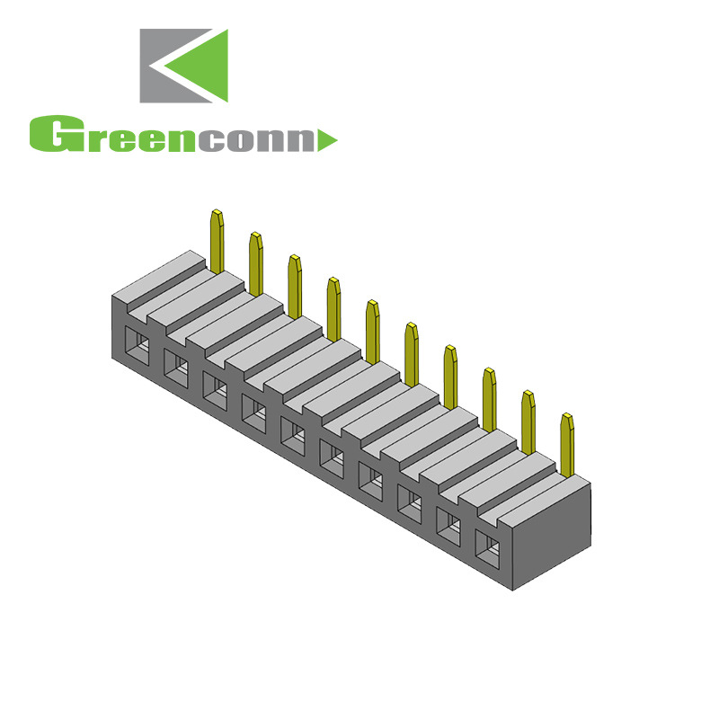 greenconn排母连接器 间距2.00mm单排90度弯针2-40pin板对板连接器