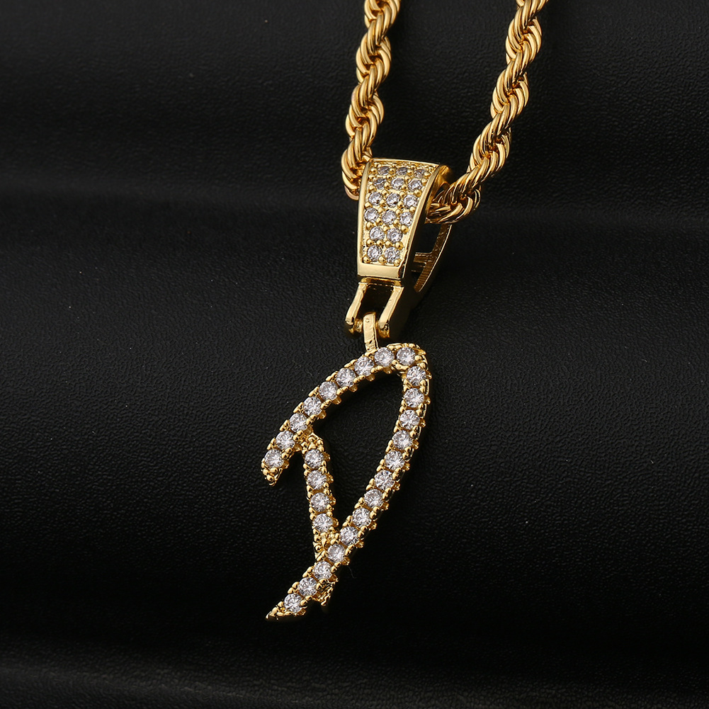 Fashion 26 English Alphabet Copper Zircon Necklace Wholesale display picture 8