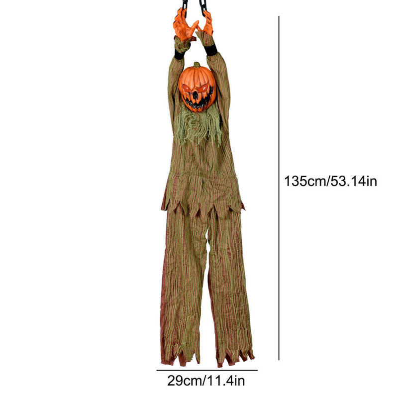 ハロウィン吊り下げ幽霊、ピエロ、乾燥した死体、看護師、花嫁、カボチャの幽霊、電動音光付きお化け屋敷、密室装飾小道具|undefined