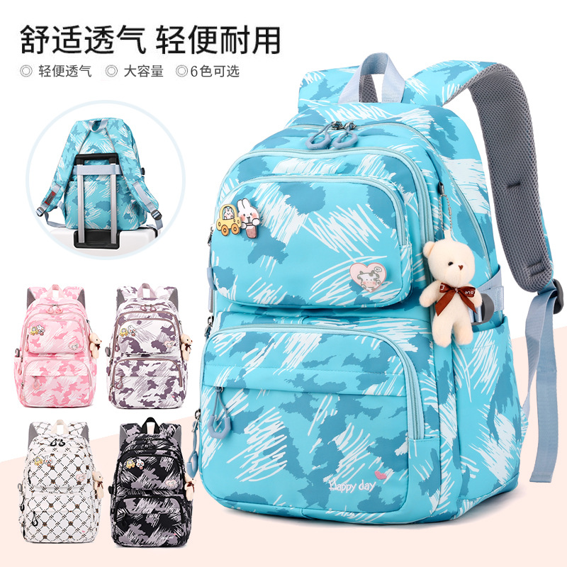 2022 nueva mochila femenina nuevo estudiante de escuela primaria grado 3-6 gran capacidad estilo coreano reducción de carga ligera entrega transfronteriza