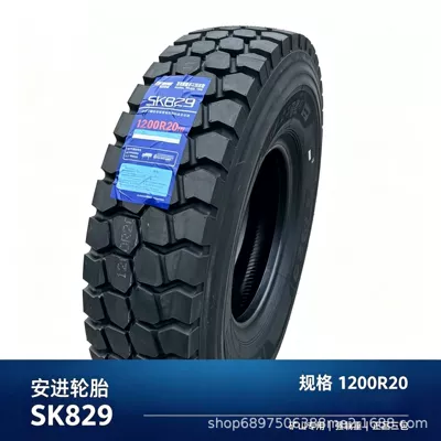 Anjin Tire 1100R20 1200R20 Reinforced and Thickened Wear-Resistant All-Steel Wire Truck Tire, Genuine Heavy-Duty Tire (Yük maşını şinləri) - anjin-1200r20-pattern-sk829