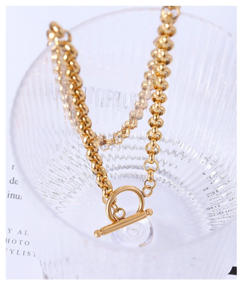 European and American style OT buckle titanium steel necklace jewelry