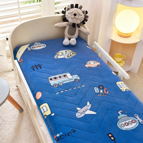 Autumn and winter kindergarten nap mattress thickened warm milk velvet baby bed quilt baby child mattress quilt