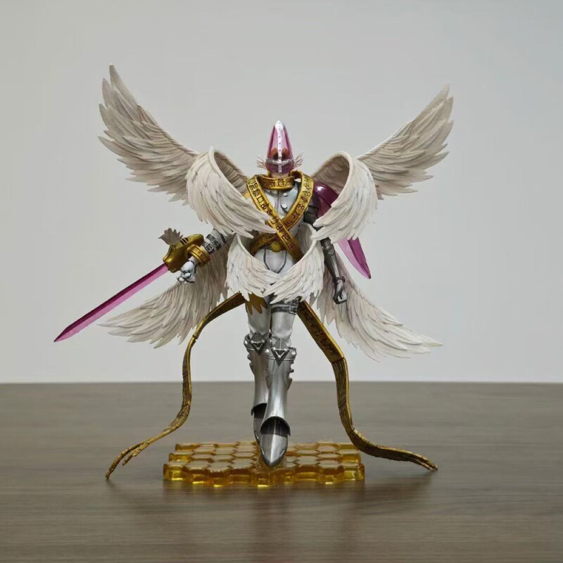Digimon Peripheral Statue Tyrannosaurus Megawave Holy Angelmon Gk Complete Figure Two-Dimensional Desktop Ornament