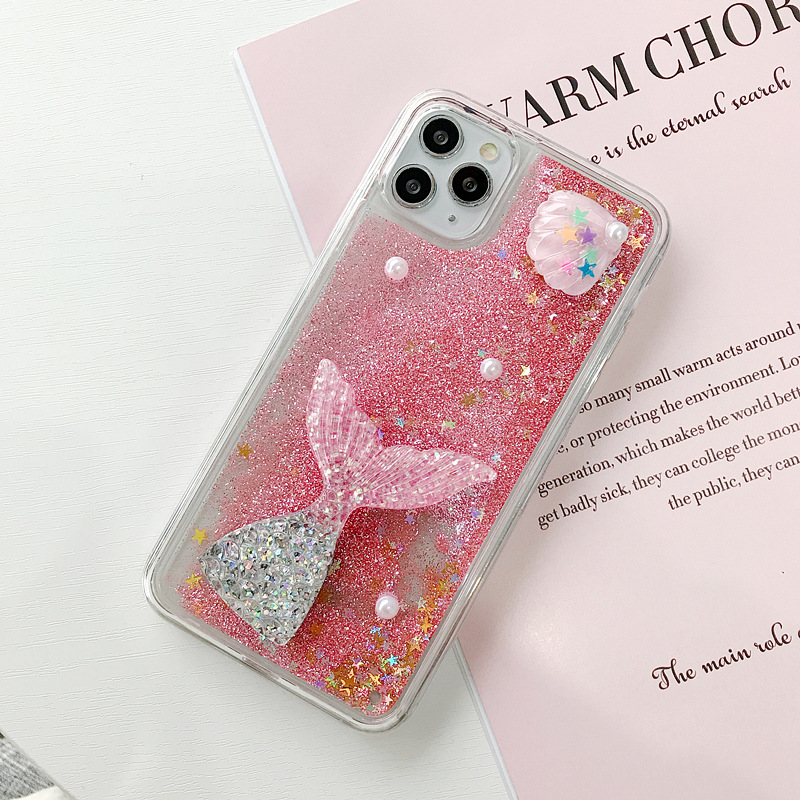 70g Weight iPhone Applicable Brands Phone Cases Classification Silica Gel Material Mermaid Pattern Cartoon Style Style Pink, Purple, Blue Color Cartoon Style Mermaid Silica Gel   Phone Cases 7