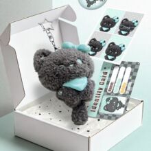 持伞熊薄荷猫原创毛绒挂件12cm无属性公仔钥匙扣礼物女生高颜值