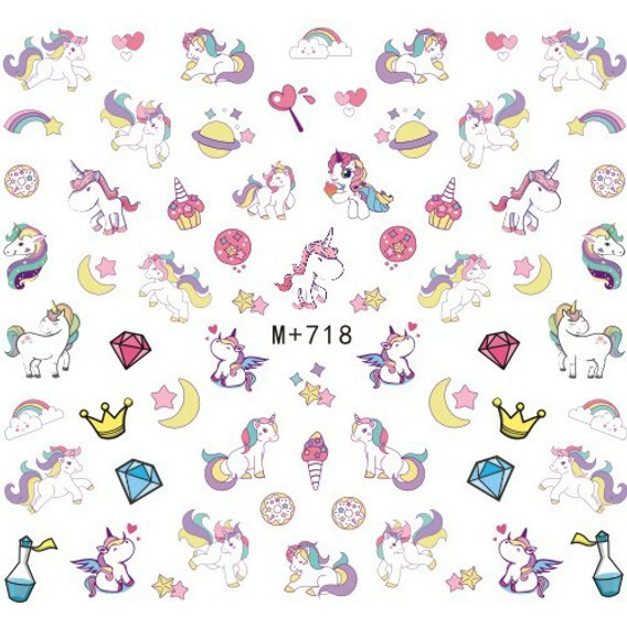 Мультяшный новый водяной знак детский маникюр наклейка японско-корейский водяной знак мультяшный кот милый единорог наклейка для ногтей