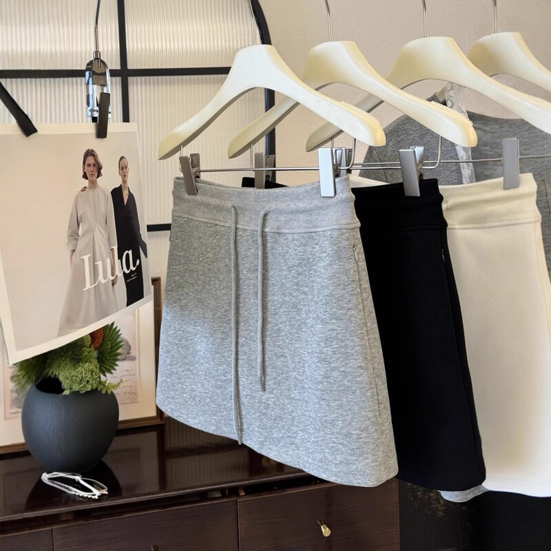 Spring and Summer Petite Comfortable Versatile Casual Drawstring Short Skirt High-Waisted Niche Bodycon Skirt for Women Spring and Summer Petite Comfortable Versatile Casual Drawstring Short Skirt High-Waisted Niche Bodycon Skirt for Women