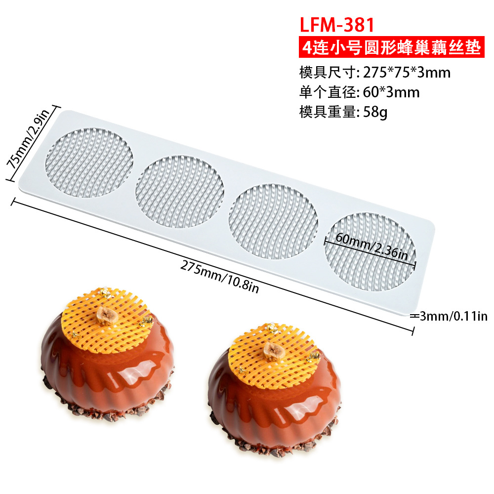 Molde de pastel de nido de abeja Molde de pastel de panal de malla tridimensional Molde de silicona de abeja Molde crujiente de chocolate