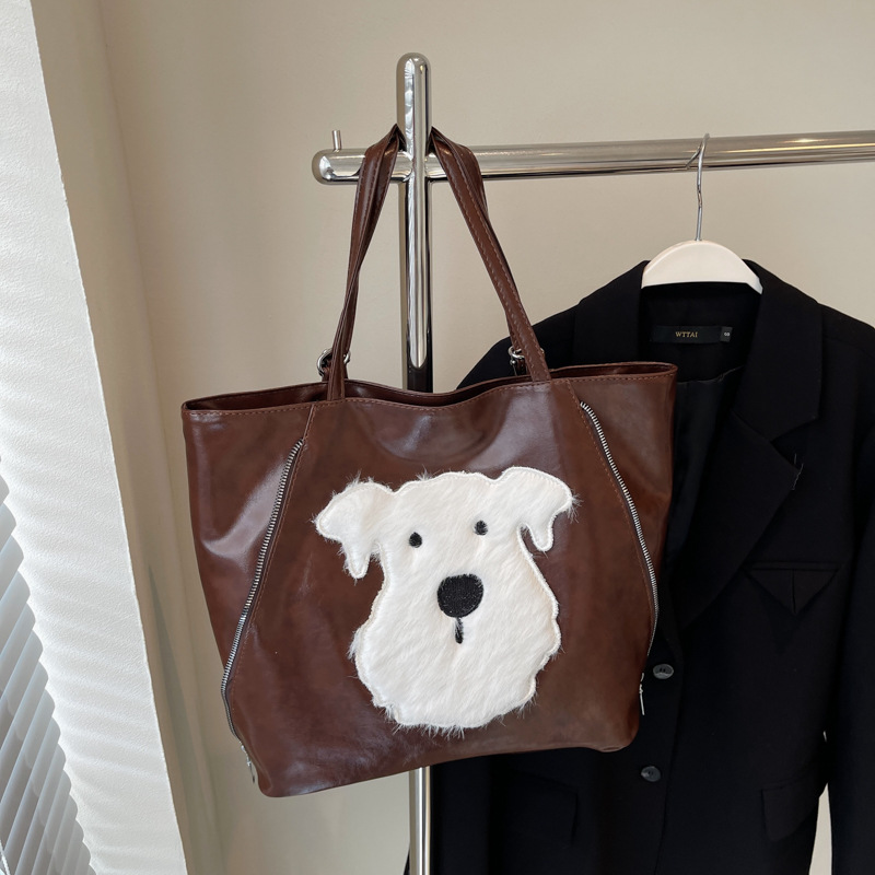 2024 otoño nueva mochila de peluche de gran capacidad multiuso para perros, mochila de hombro de viaje casual de moda universal