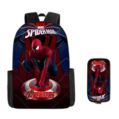 マーベルアイアンマンフルプリントバックパックアベンジャーズスパイダーマンボーイズスクールバッグ大容量コンピュータバッグ