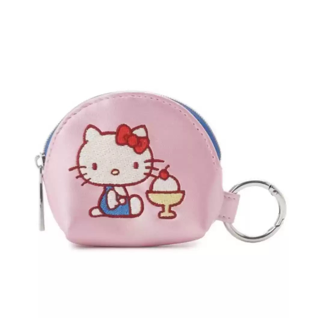 Japanese-style cartoon Kitty earphone storage pouch, cute girl's hanging buckle-style small item storage bag, coin purse accessory