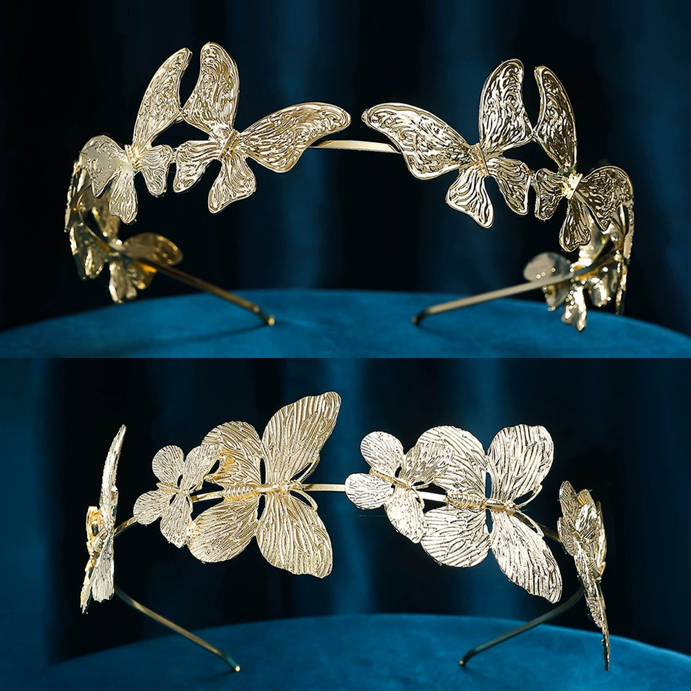 Metal universal headband with butterfly, hair accessory to go out for photo sessions, European style