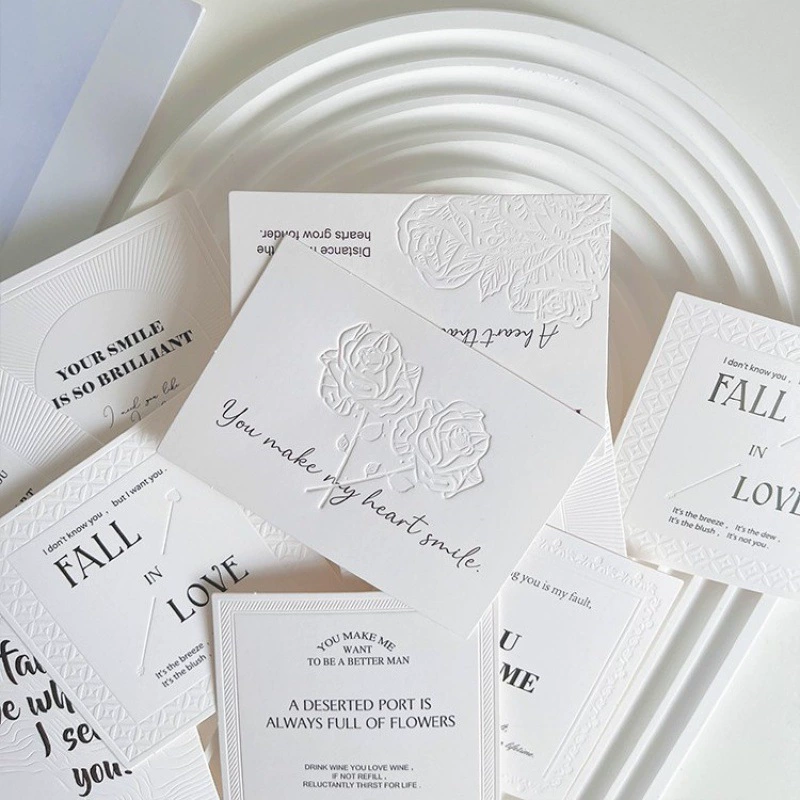 Популярная креативная тисненая открытка высокого качества с вогнутыми и выпуклыми элементами, декоративная открытка для букетов, материал для DIY в цветочном магазине