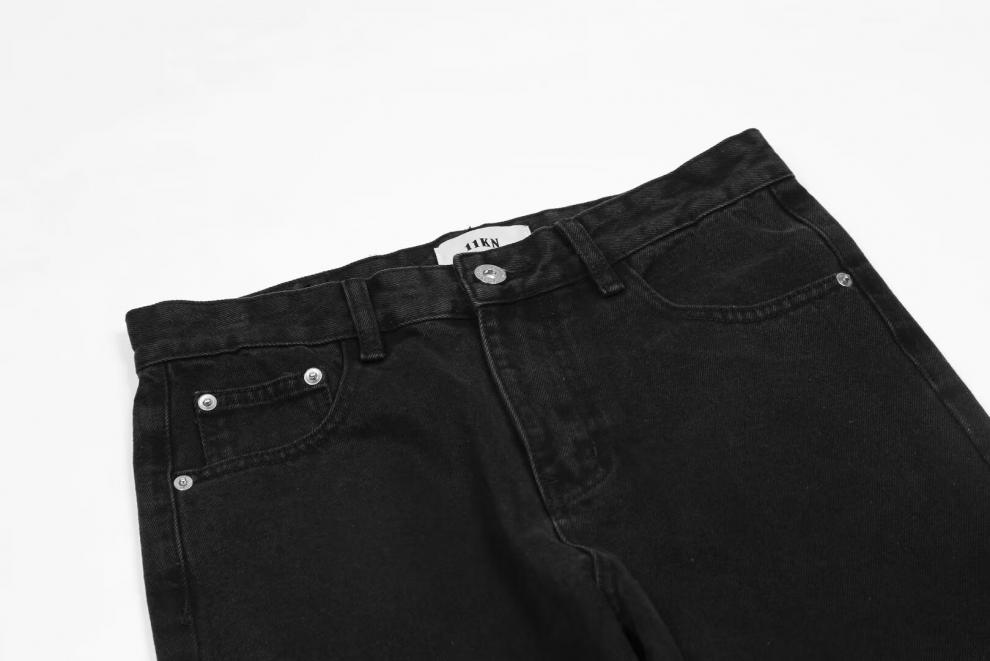 Men's High Street American Retro Washed Denim Jeans Loose Fit Slightly Flared Wide Leg Floor Length Slimming Blue Jeans_mkmklike.com