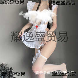 林林婷情趣内衣女露胸床上性感睡衣护士制服欲激情免脱诱惑