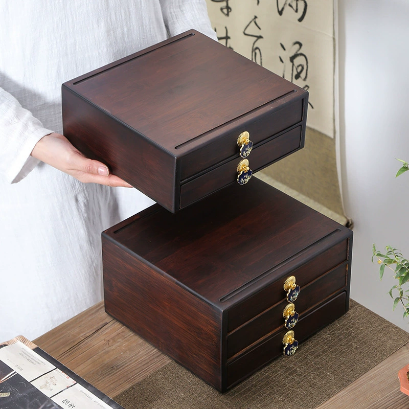 Puerh tea, tea pancake, multilayer storage box, tea set with accessories