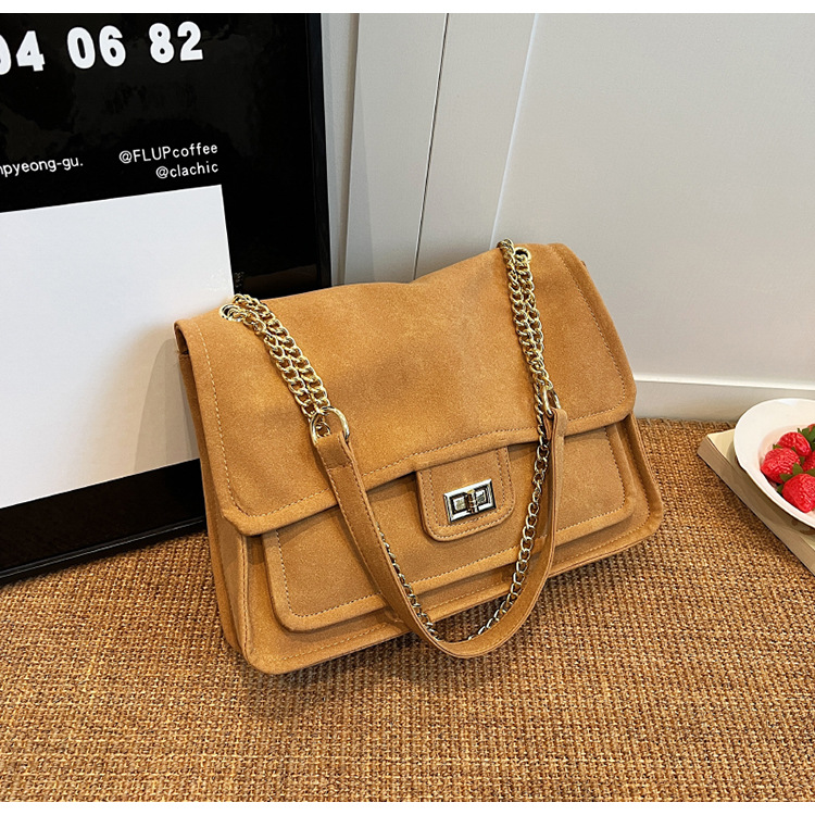 Large Capacity Bag For Women Autumn/Winter 2023 New Fashion Versatile Frosted Chain Crossbody Bag Commuter Tote Bag_voghion.com