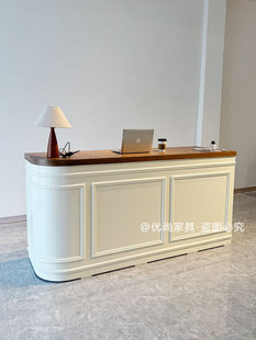 ✅ Milky White Painted Front Desk Reception Desk Clothing Store Corner Bar Cashier Shop Small Cake Shop Counter