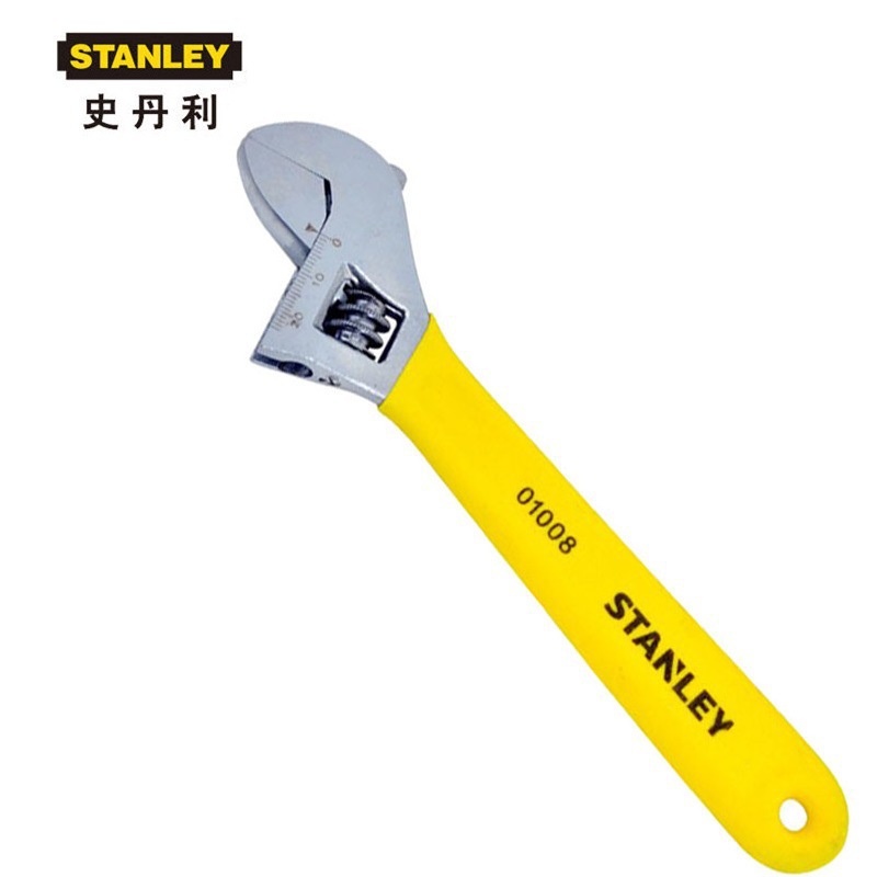 史丹利B系列沾塑柄活动扳手4"/100mm STAD01004-23活口拆卸