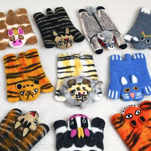 Handmade Wool Felt Animal Coaster Placemat Heat Insulation Mat Tiger Sheep Little Bear Cat Home Accessories Photo Channel