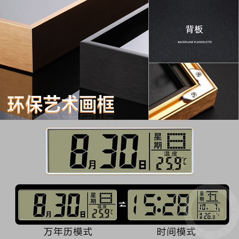 Cuadro decorativo con reloj y calendario perpetuo para cubrir cajas de electricidad, ideal para decoración de lujo en bodegas o salas de estar.