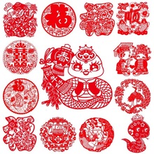 2025新年蛇年剪纸窗花中国特色出国礼品蔚县客厅装饰画过年福字贴