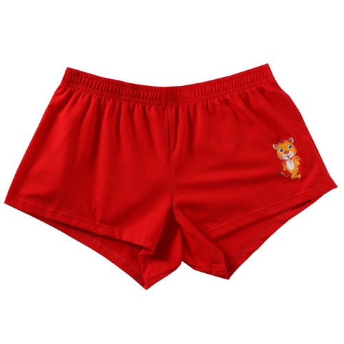 Zodiac year Arrow pants men's pure cotton breathable boxer briefs loose large size sports underwear men's big red four corners