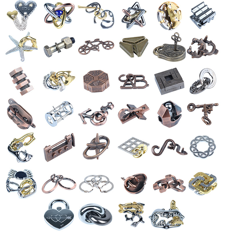 工廠批發智慧輪鋅合金魔術魯班鎖成人兒童益智玩具燒腦高難度魔鎖