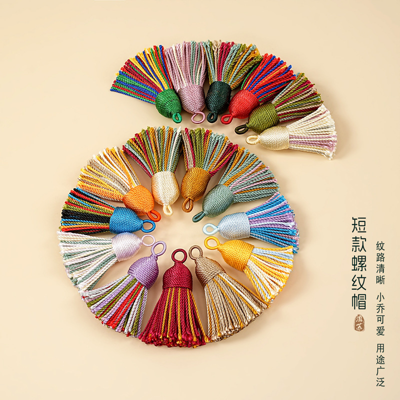 Short Fat Tassel Threaded Hat Tassel Decoration Hand-Woven Pendant DIY Accessories Jewelry Hanging Tassel Wholesale