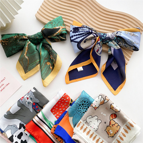 70 small square scarf silk scarf for women in spring, autumn and summer thin Korean style versatile decorative suit shirt temperament small scarf