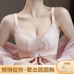 工場直売の新型の厚い胸は手のひらの杯のレースの下着の女性の通気性のラテックスの杯の抗菌文のブラジャーを集めます。