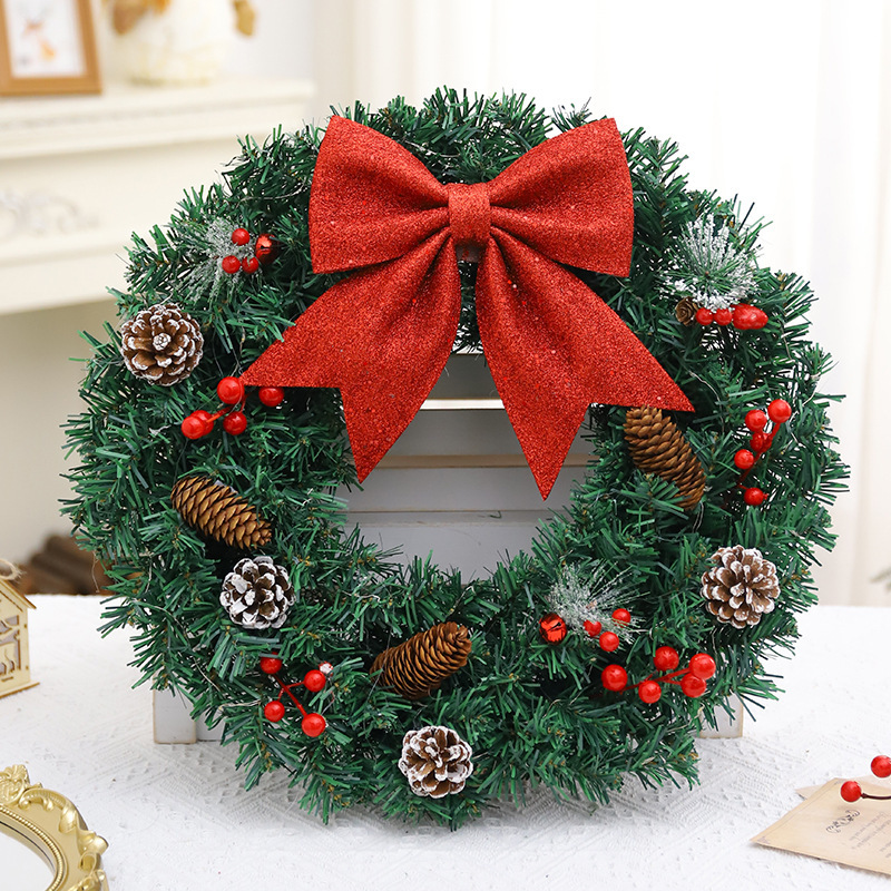 アマゾン起爆クリスマス花輪藤条30/40/50/60cmクリスマス装飾花輪門掛シーン|undefined