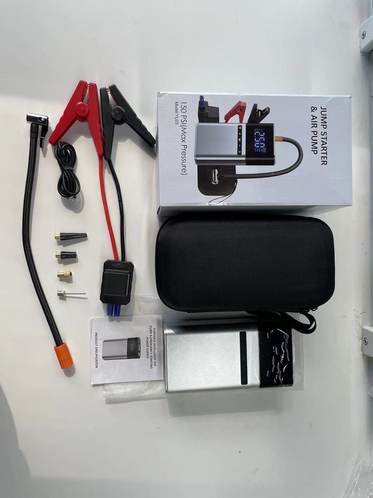 [Yl03] Cross-Border Portable Car Emergency Jump Starter Multifunctional Air Pump and Power Bank All-In-One Device