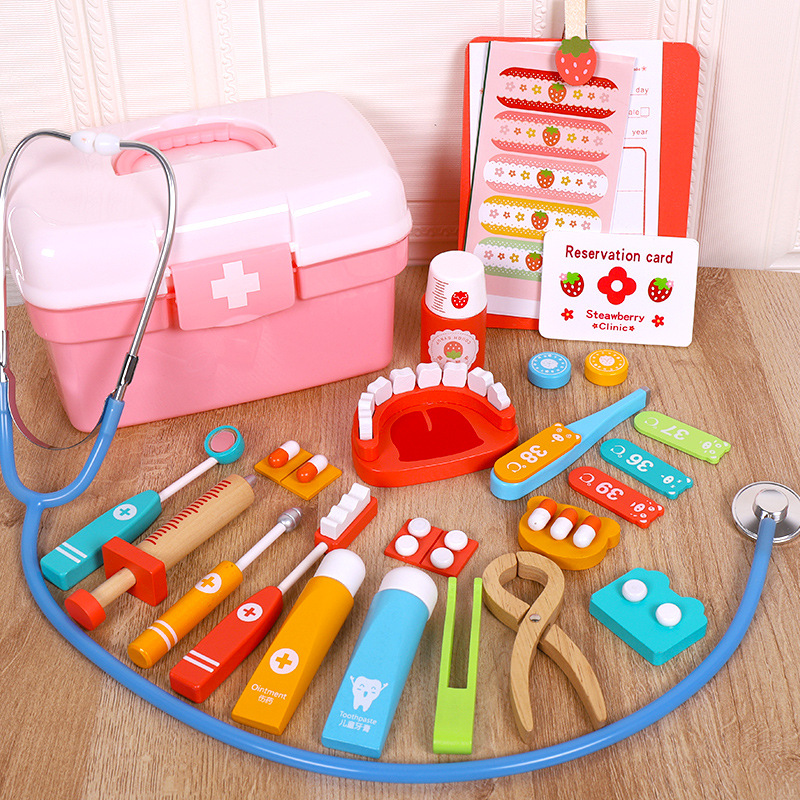 Cross-border niños de simulación jugar casa doctor juguete combinación niños y niñas dentista traje de inyección juego bebé regalo
