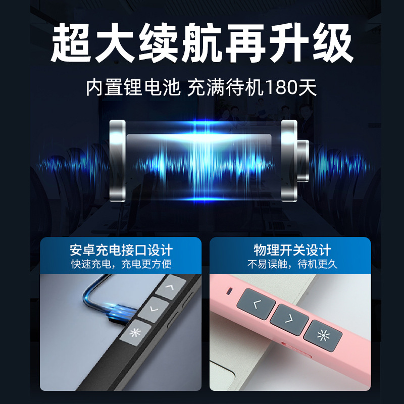 多機能レーザーページめくりペン Seewo ホワイトボード教育 USB 充電 PPT リモコンペン教師スピーチプロジェクターペン|undefined